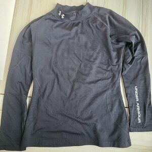 Under Armour Coldgear Long Sleeve Mock Neck Fitted Shirt - YLG/JG/G